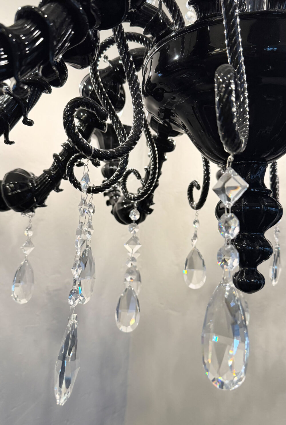 Designer Black Murano Rezzonico