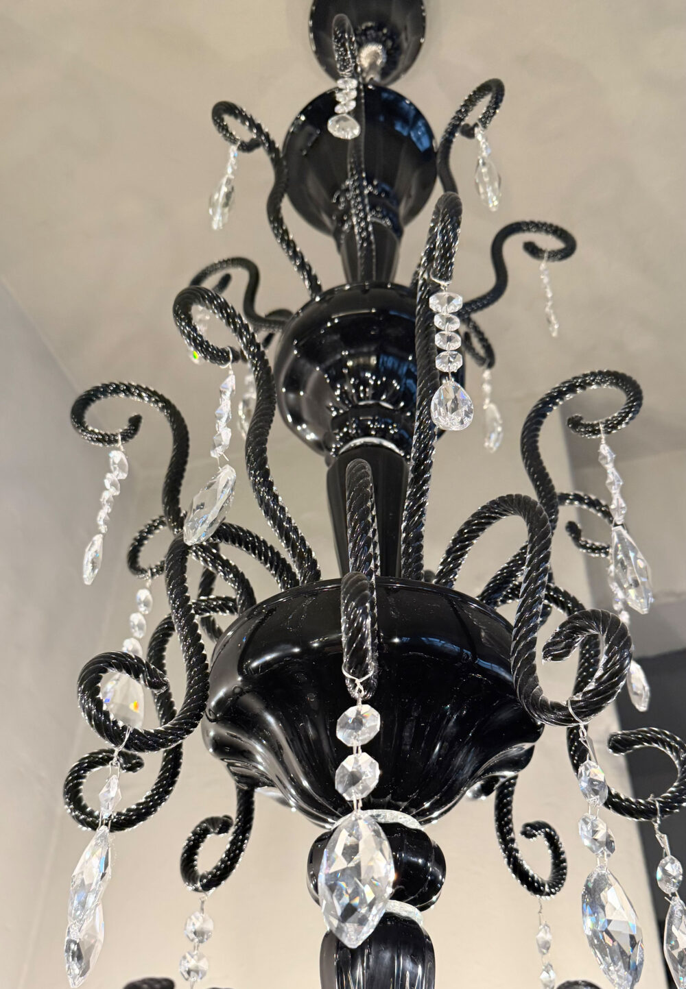 Designer Black Murano Rezzonico