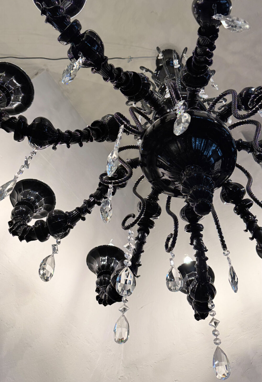 Designer Black Murano Rezzonico