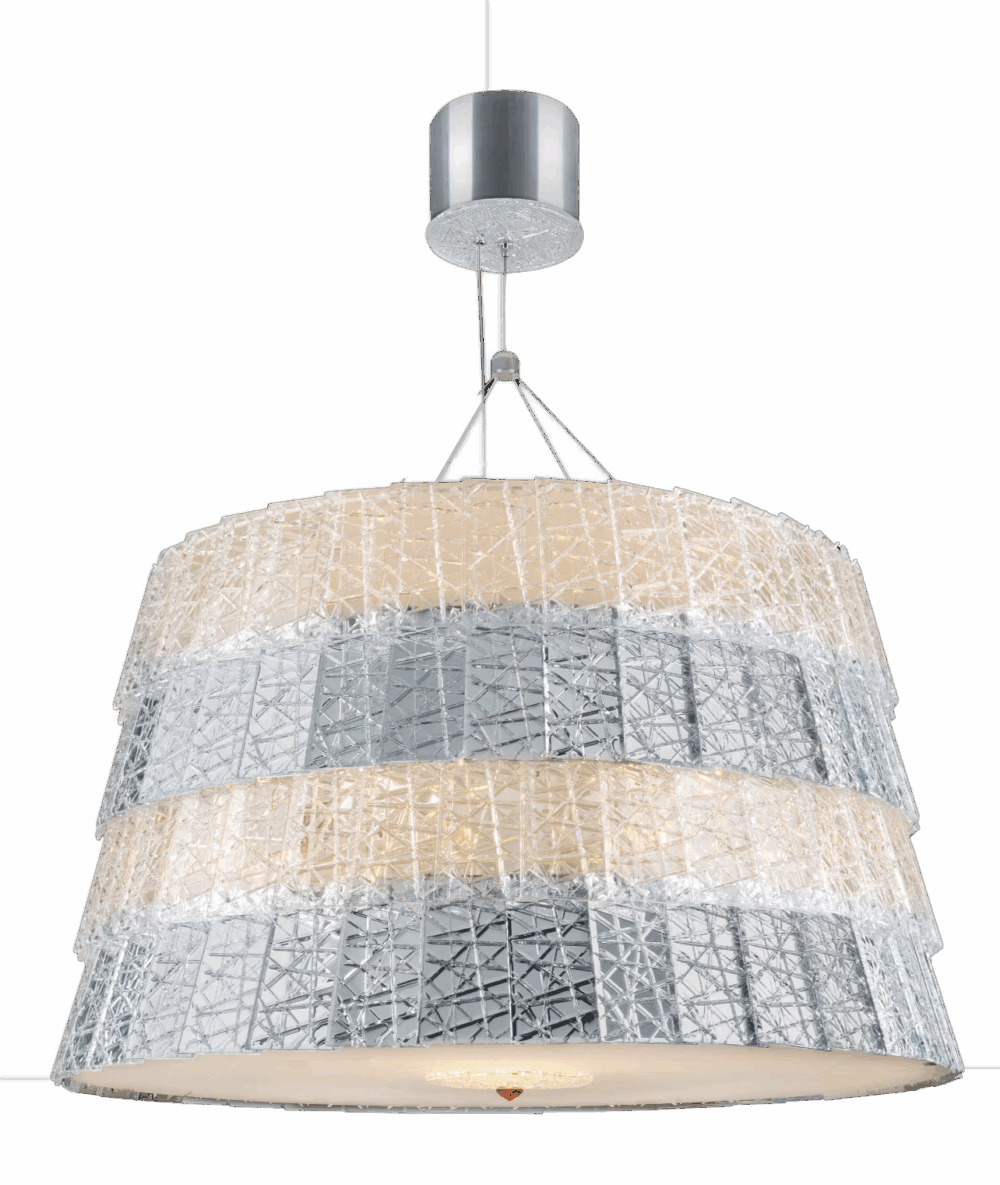 Tuile de Cristal "Frozen Silver" Kronleuchter - L