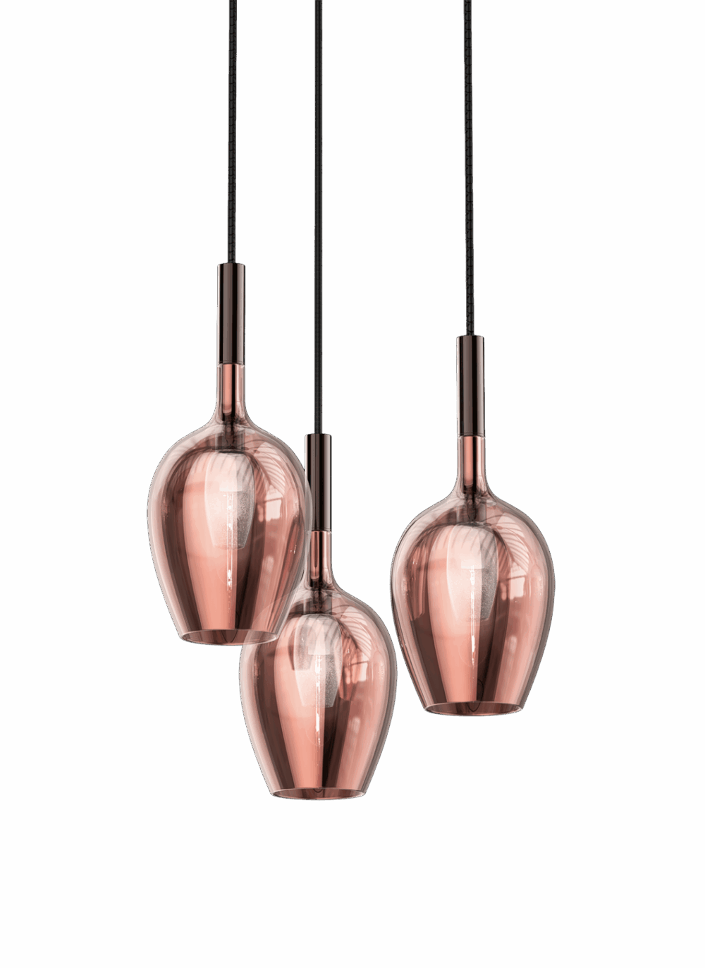 Rosé - Pendelleuchte - 3 Leuchten